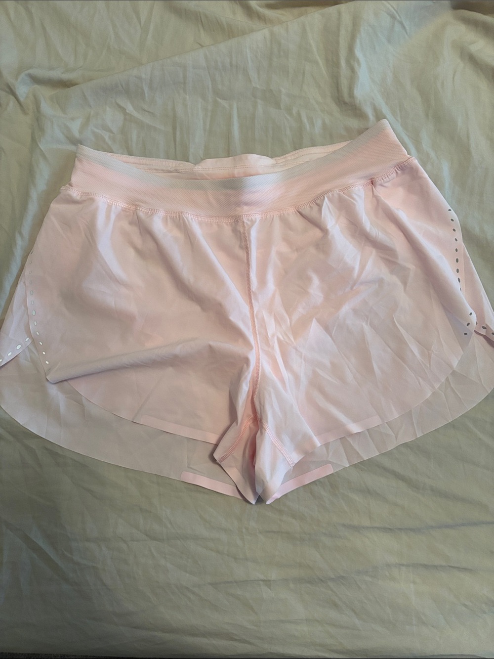 NWOT - Lululemon Women's Light Pink Layered Shorts Size 6